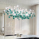 Modern Green Stone Glass LED Pendant Lights - Ljojo Chandeliers for Living Room Villa Hotel Decor