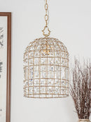 French Vintage Gold Crystal Pendant Light for Living Dining Room - Ljojo