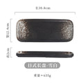 Ljojo 12" Ceramic Sushi BBQ Plate - Rectangular Tray for Desserts, Noodles.