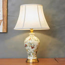 Ljojo American Style Bedside Lamp with Painted Patterns for Home Decoration
