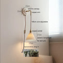 IWHD Japan Style Ceramic LED Wall Sconce with Adjustable Copper Arm for Bedroom and Bathroom - Nordic Modern Wandlamp by Ljojo