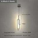 Ljojo Minimalist LED Pendant Chandelier in Gold/Black for Bedroom, Restaurant, Living Room