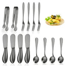 Ljojo 14-Piece Stainless Steel Kitchen Utensils Set and Tableware