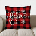 Ljojo Merry Plaid Pattern Pillow Cover for Sofa, Bedroom, Car