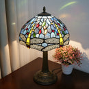 Dragonfly Stained Glass Table Lamp 12" for Bedroom Living Room Ljojo Brand