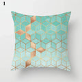 Ljojo Mint Green Blue Geometric Cushion Cover Modern Home Decor