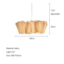 Ljojo Japanese Wabi-Sabi Style Fabric Chandelier Medieval Vintage Tea Room Pendant Light