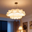 Ljojo Wabi-Sabi Style Fabric Led Chandelier Retro Pendant Lights for Living Room Home Decor