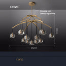 Ljojo Copper Crystal LED Pendant Light - Vintage American Ceiling Lamp for Living Room