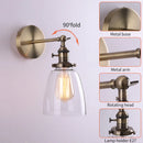 Ljojo Minimalist Glass Wall Lamps Antique Bronze Finish for Living Room Bedroom