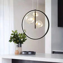 Ljojo Metal Ring Glass Pendant Light for Home Interior Decor