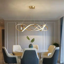 Modern Waves Metal LED Pendant Lights Luxury for Living Room Chandelier Bedroom by Ljojo