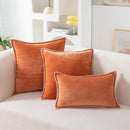 Ljojo Luxury Chenille Pillow Cover with Velvet Stitched Edge