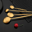 Ljojo Matte Gold Tableware Cutlery Set Stainless Steel Flatware Kitchen Dinner