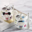 Ljojo 410ml Bone  Boy Girl Cartoon Tumbler with Lid and Spoon