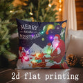 Lighted Christmas Scene Pillow Covers by Ljojo for Sofa, Bedroom, Car - Decorative Rectangular Cushion