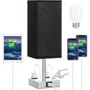 Ljojo LED Desk Lamp with Touch Control, USB-C+A Port, Dual AC Outlets, Rechargeable Battery
