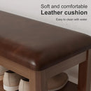 Ljojo™ Adjustable Height Shoe Bench with Leather Cushion