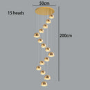 Ljojo Luxury Crystal Chandelier - Elegant Indoor LED Lighting for High-Rise Stairs & Living Room