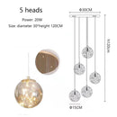 Modern Glass Ball Ceiling Chandelier Dimmable for Staircase Living Room by Ljojo