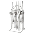 Ljojo 24-Piece Stainless Steel Cutlery Set for 6 - Black Gold Silverware