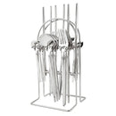 Ljojo 24-Piece Stainless Steel Cutlery Set for 6 - Black Gold Silverware