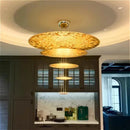 Ljojo American Circular Villa Metal LED Pendant Light Luxury Vintage Chandelier