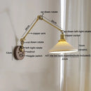 Ljojo LED Wall Light Fixture Modern Style Walnut Copper Bedroom Living Room Bedside Lamp