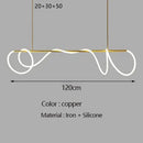 Nordic Hose Led Pendant Lights Dimmable Gold Minimalist Decor Hanging Lamp Ljojo