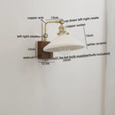 Ljojo LED Wall Sconce Pull Chain Switch Copper Ceramic Nordic Stair Light Fixtures