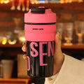 Ljojo 550ml Tritan Sports Water Bottle for Girls: Large Capacity, Double Drinking, Portable Straw Cup
