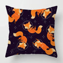 Ljojo Linen Fox Sofa Cushion Cover 50x50 Square Home Décor Pillowcase