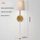 American Bedside Fabric Led Wall Lamps Copper / Iron E14 Wall Scones by Ljojo for Bedroom Lighting