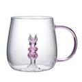 Ljojo 3D Animal Glass Mug Cup for Girls Kids Lovers Wedding Gift