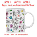Ljojo 3D Effect Kids Names Mug with Flowers for Mother's Day Gifts