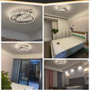 Ljojo Luxury LED Crystal Ceiling Lamp Stainless Steel Chrome Hanging Lights for Home Décor