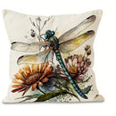 Dragonfly Floral Pattern Pillowcase x Ljojo: Living Room Sofa Chair Cushion Cover