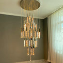 Ljojo Luxury Crystal LED Chandelier for Staircase Living Room