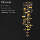 Ljojo Lotus Leaf Chandelier: Luxury Copper Dining Room Pendant Light