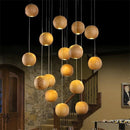 Ljojo LED Wooden Ball Chandelier for Living Room, Hotel, Restaurant, Villa, and Bedroom