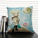 Ljojo Mermaid Linen Cushion Cover for Living Room Sofa Decoration