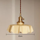 Japanese-Style Cream Small Chandelier Retro Glass Hanging Lamp by Ljojo