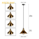 Ljojo 3-Head Retro Industrial Ceiling Chandelier in Black/Gold for Kitchen, Bedroom, Restaurant