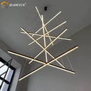 LED Modern Minimalist Stair Chandelier Strip Light for Villa Living Room by Ljojo