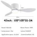 Ljojo Minimalist Ceiling Fan LED Light Motor High Air Volume Remote Control.