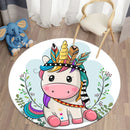Ljojo Lion Cartoon Animal Round Carpet for Living Room Children's Bedroom
