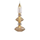 Amber Glass Chandelier Adjustable Elegant Lighting for Living Room by Ljojo