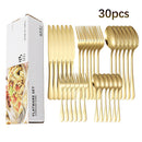 Ljojo 30-Piece Stainless Steel Colorful Cutlery Set