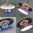 Blue Chinese Style Flower Cup Pendant Lights - Charming Kitchen and Dining Room Decor by Ljojo.