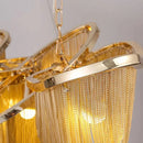 Italian Luxury Gold Tassel Chandeliers Designer Lighting Living Dining Room Decor Aluminum LED Pendant Lamp Villa Hanging Lights
